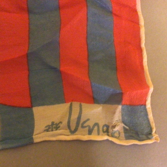 RARE Vintage Vera Neumann 100% Silk Striped Scarf - Picture 6 of 9
